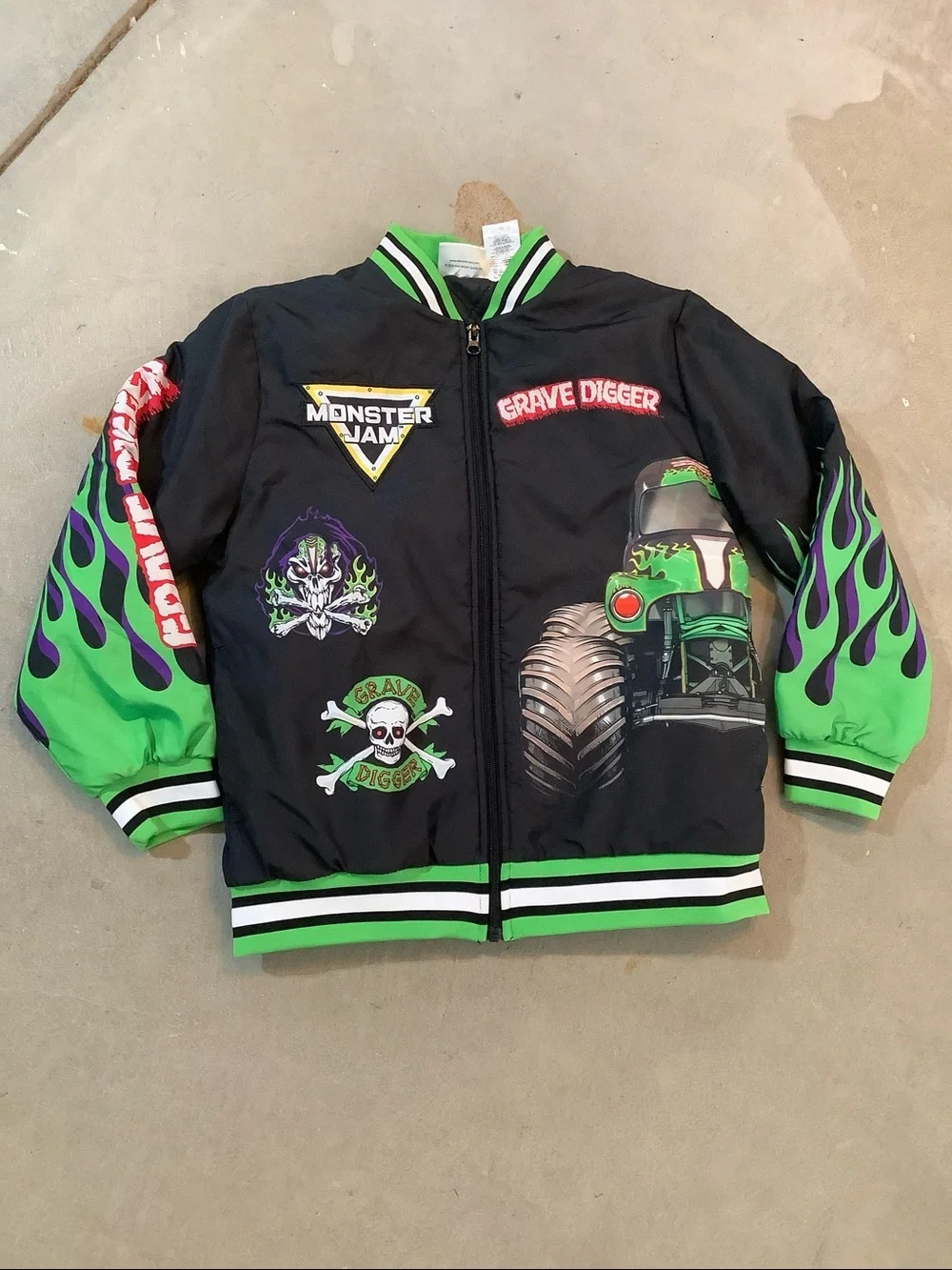 Monster Jam Grave Digger Youth Puffer Jacket